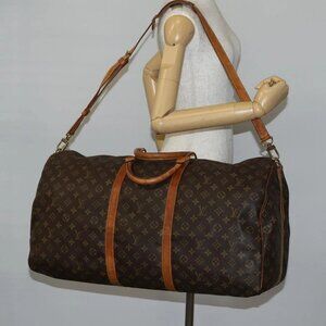 LOUIS VUITTON Monogram Keepall Bandouliere 60 Boston Bag M41412 LV Auth BA5254